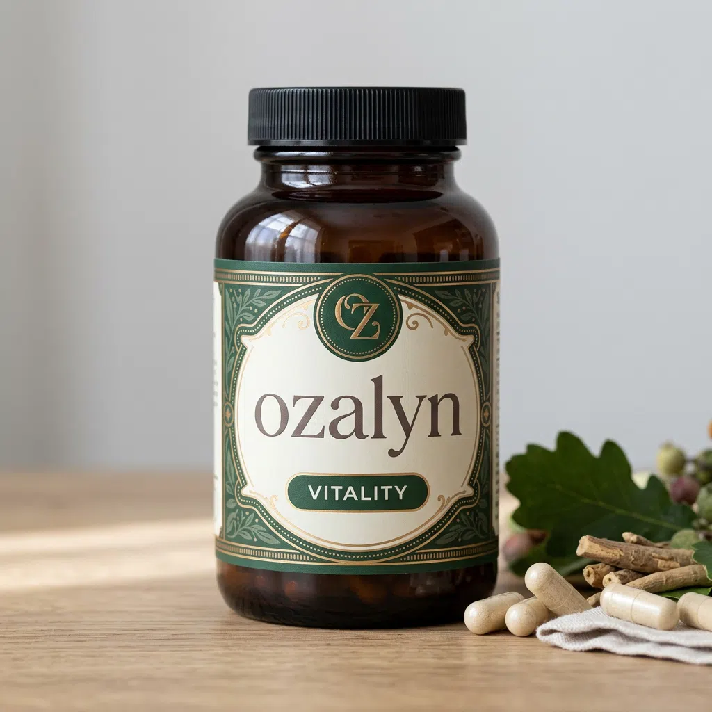 Ozalyn plantaardige supplement capsules donkerpaarse flacon